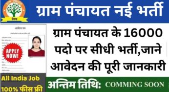 ग्राम पंचायत के 16000 पदो पर सीधी भर्ती,जाने आवेदन की पूरी जानकारी