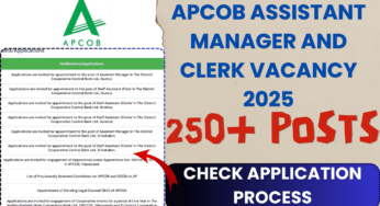 APCOB Assistant Manager and Clerk Vacancy 2025:आंध्र प्रदेश को-ऑपरेटिव बैंक में नौकरी पाने का शानदार मौका