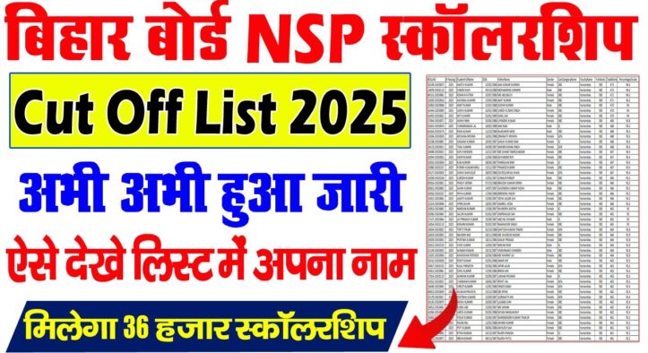 Bihar NSP Cut Off List 2025-How to check Bihar Board NSP Cut Off List 2025?